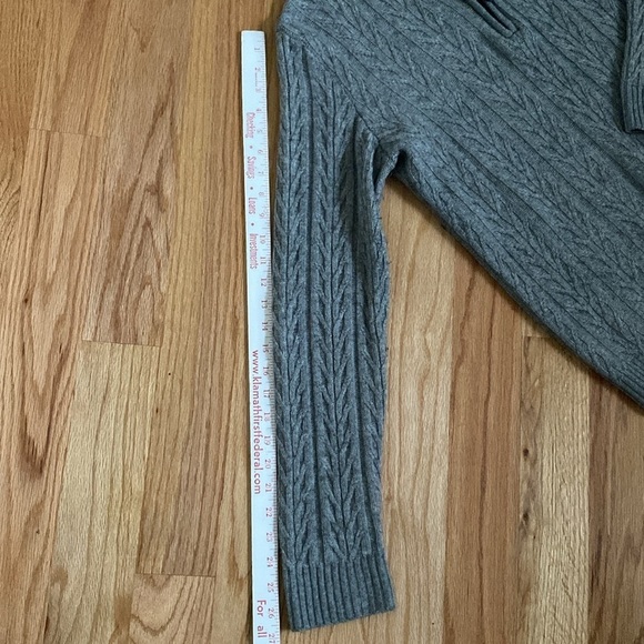 LINCS DC&Co Mens S Wool cashmere 1/4 Zip Sweater Gray blend cable knit Warm cozy - Picture 10 of 11